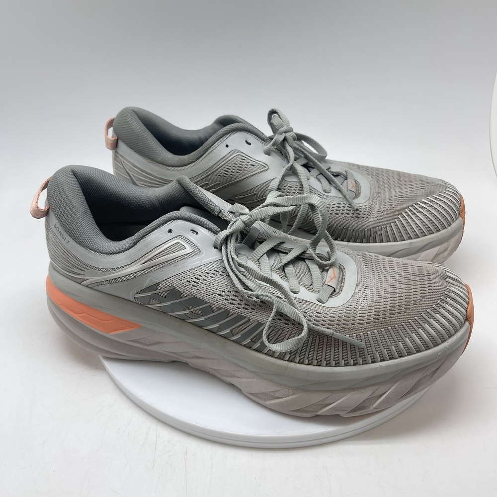 Hoka One One Sneakers Womens 11 Bondi 7 1110519 HMSH Gray Running Shoes